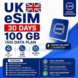 Uk E-sim 100gb Data Plan