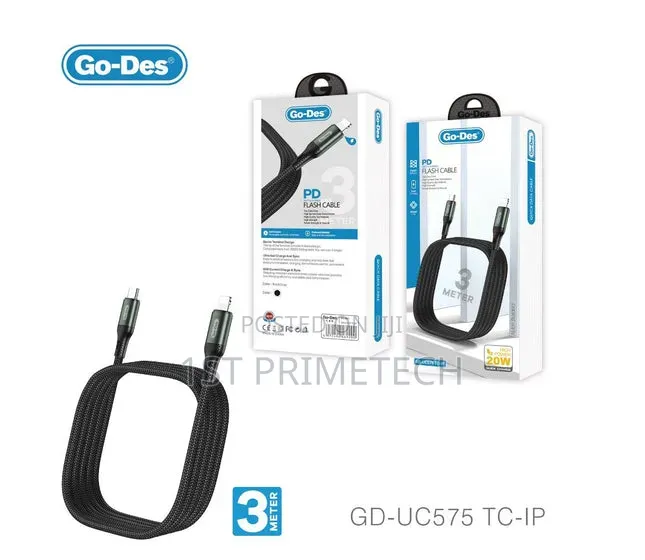 Go-Des 3 Meter Type C to Lightning Cable
