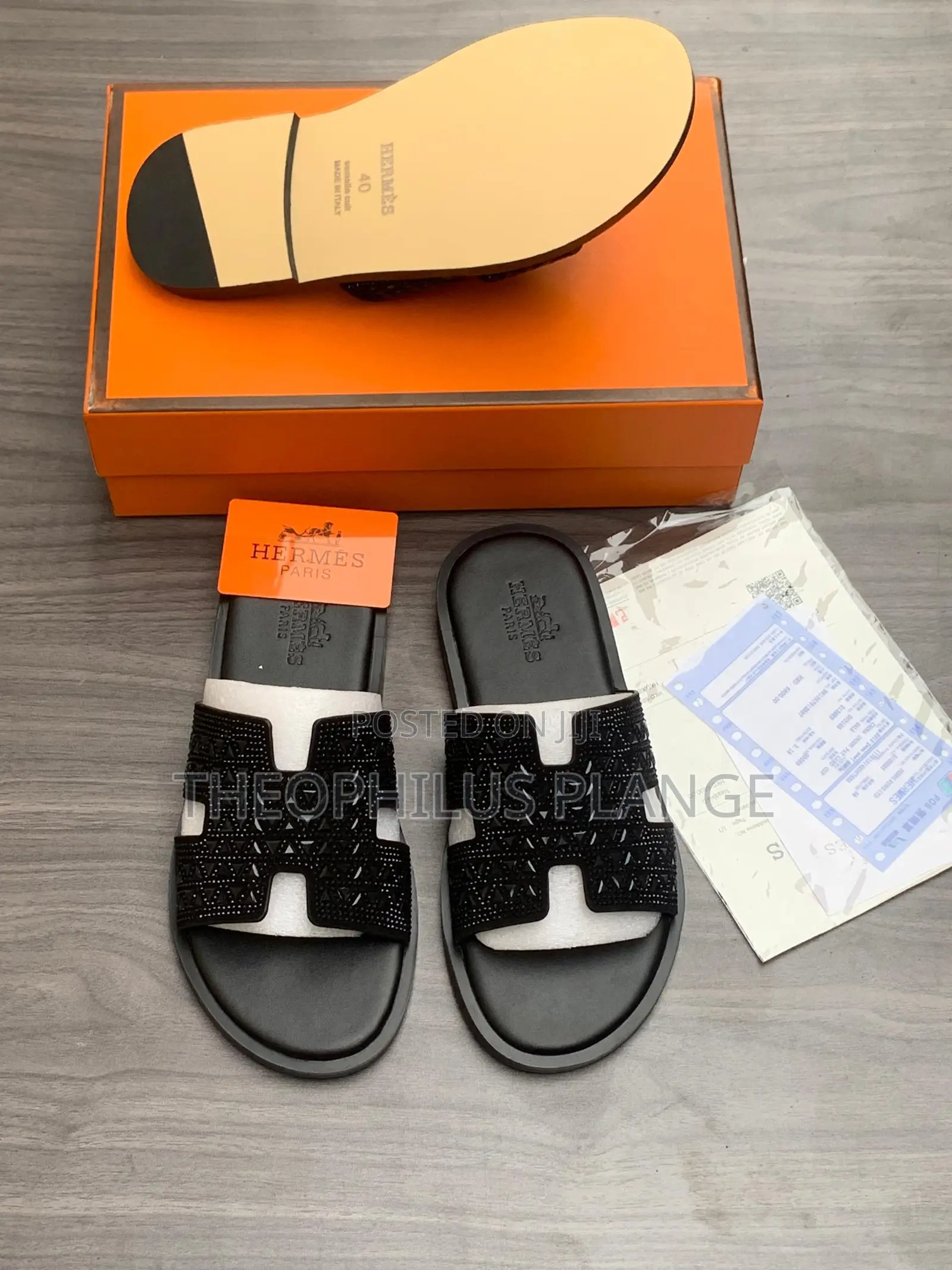 Hermes Men’S Slippers / Triangular Stones