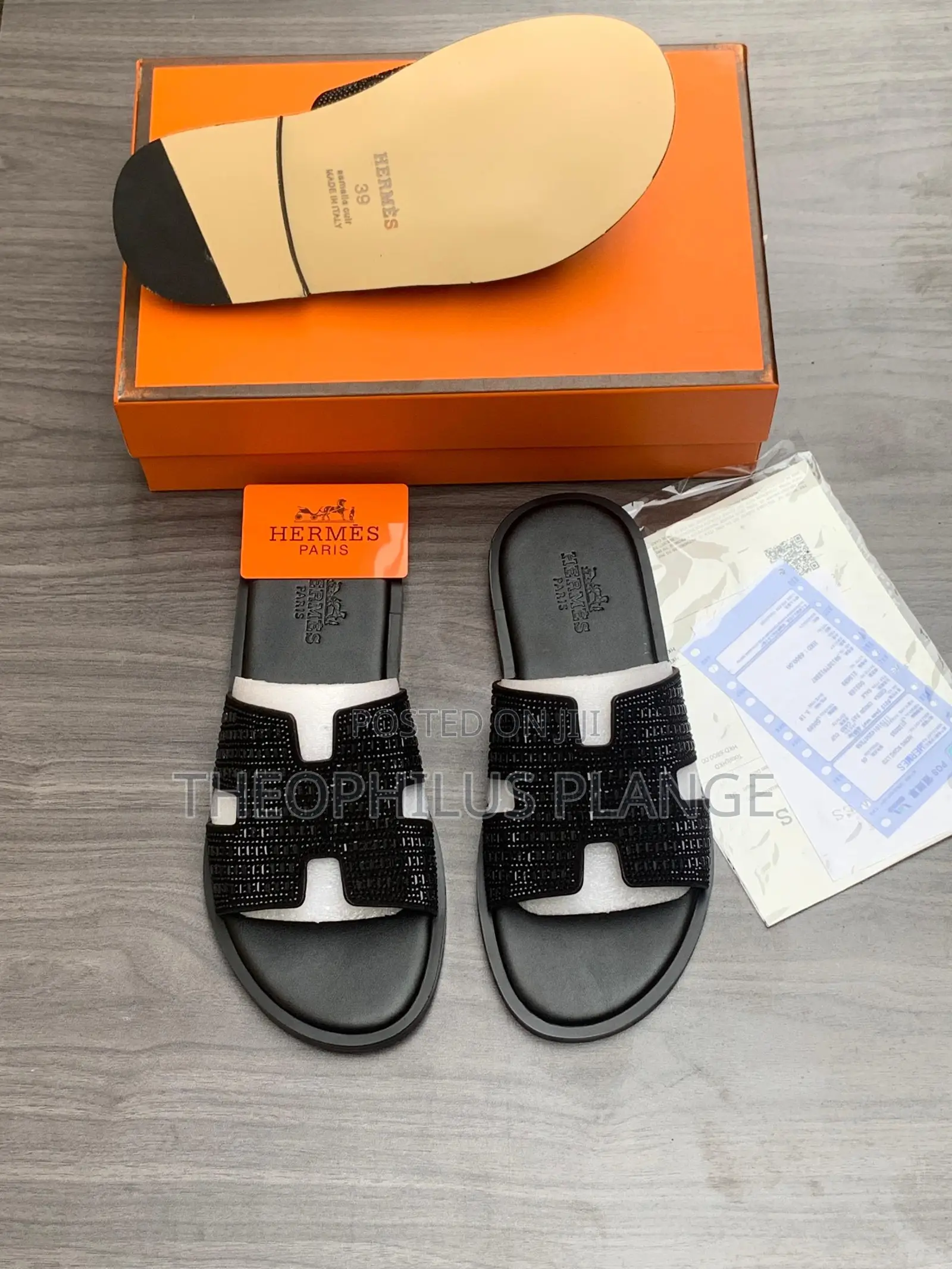 Hermes Men Slippers / Rectangular Stones .