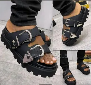 Alexander McQueen Men's Hybrid Double-Buckle Slides