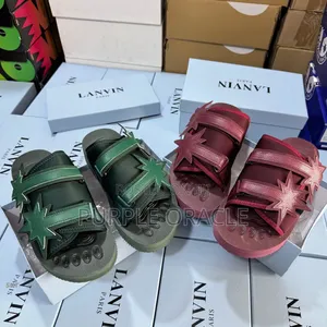 Lanvin Men's Curb Star Slides.