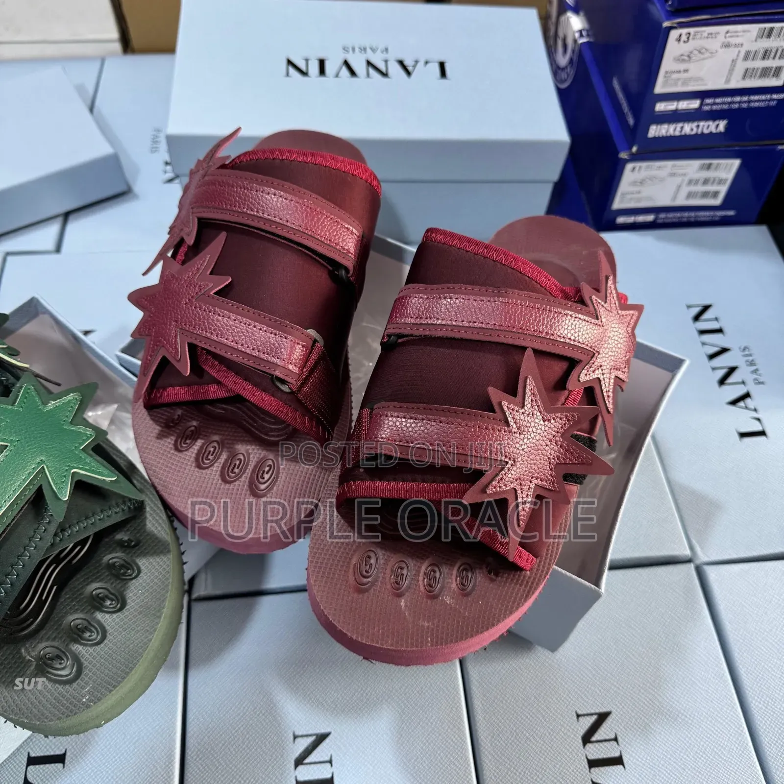 Lanvin Men's Curb Star Slides.