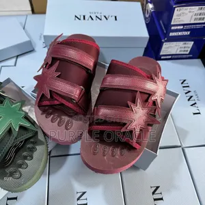 Lanvin Men's Curb Star Slides.