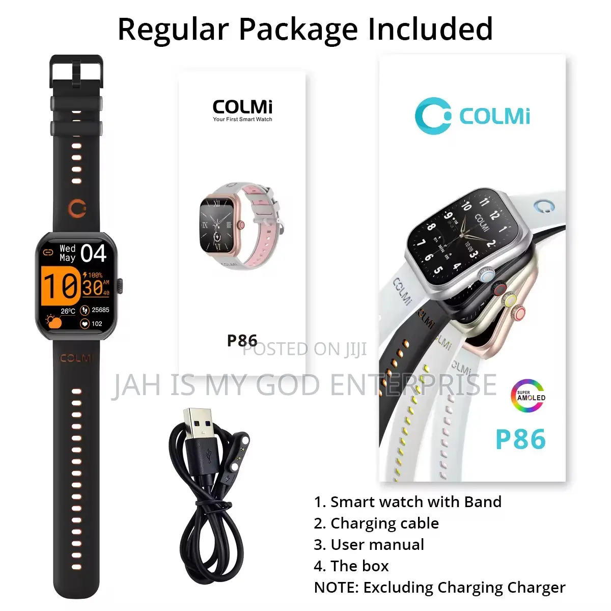 Colmi P86 1.93" Amoled Men Ip68 Waterproof Smart Watch - Black