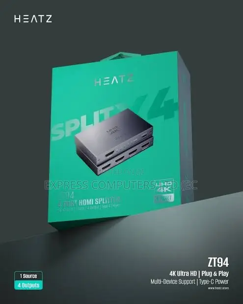 Hdmi Splitter Ultra Hd (4 Port Hdmi Splitter) Type C Power Original
