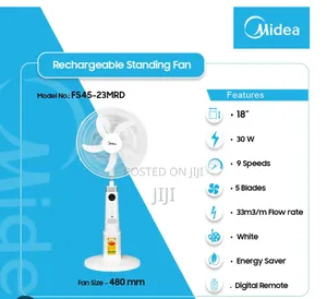 Midea 18′′ Rechargeable Fan