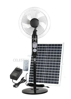 Solar Standing Fan 16 Inch Rechargeable Fan With Solar Panel Remote