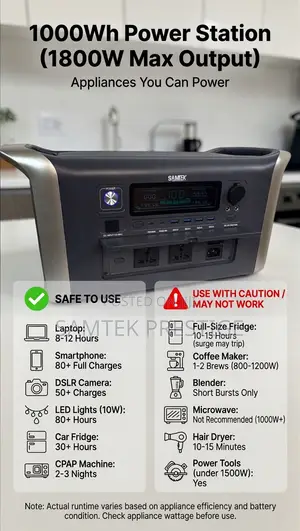 Samtek 1000w Portable Power Station(Generator)