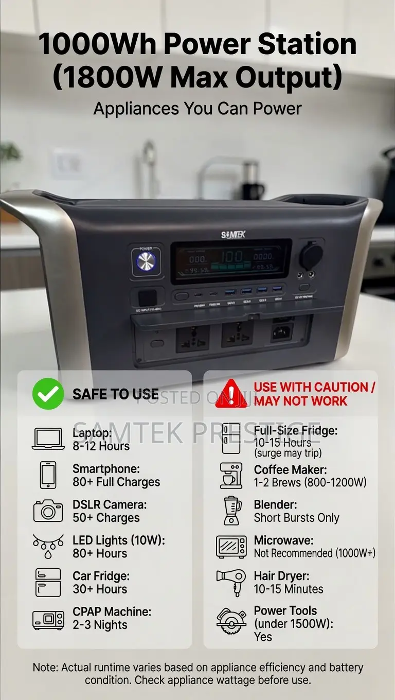 Samtek 1000w Portable Power Station(Generator)