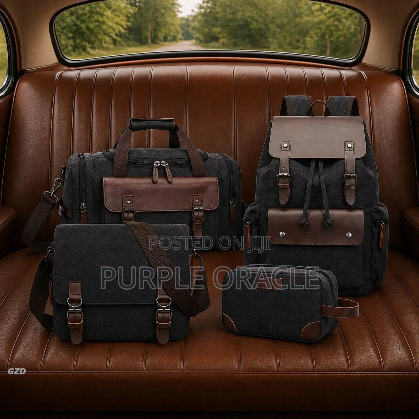 4-Piece Leather Travel Set