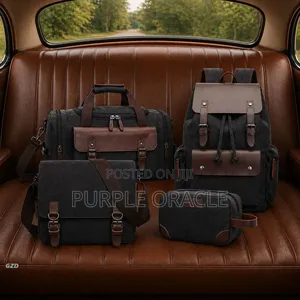 4-Piece Leather Travel Set
