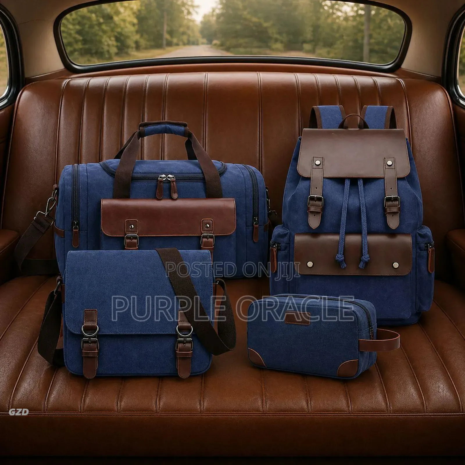 4-Piece Leather Travel Set
