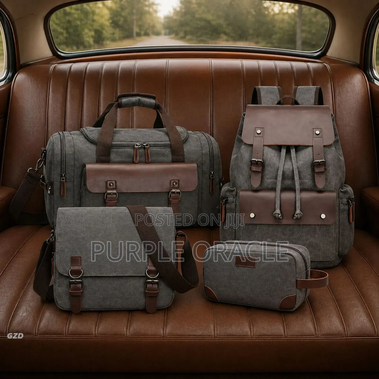 4-Piece Leather Travel Set