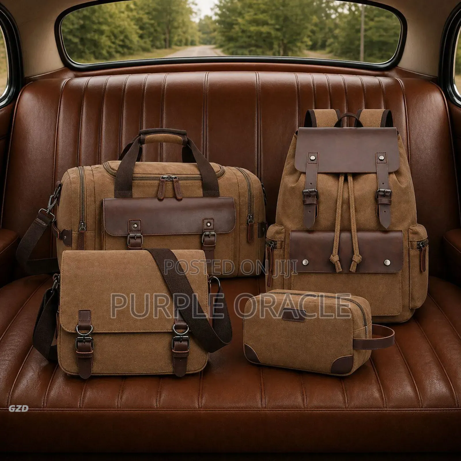 4-Piece Leather Travel Set