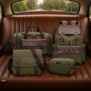 4-Piece Leather Travel Set