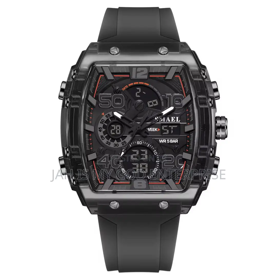 Smael Electronic Watch Dual Display Waterproof Luminous Watch For Men