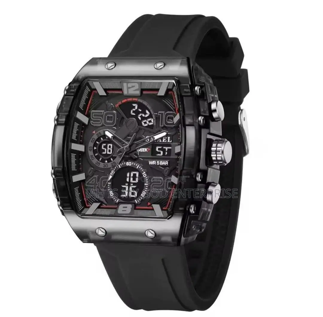Smael Electronic Watch Dual Display Waterproof Luminous Watch For Men