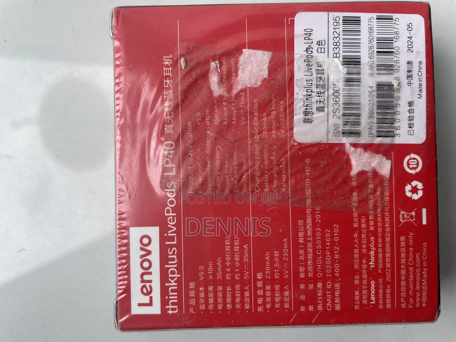Lenovo Thinkplus Live Pods Lp40 Wireless Bluetooth Headset