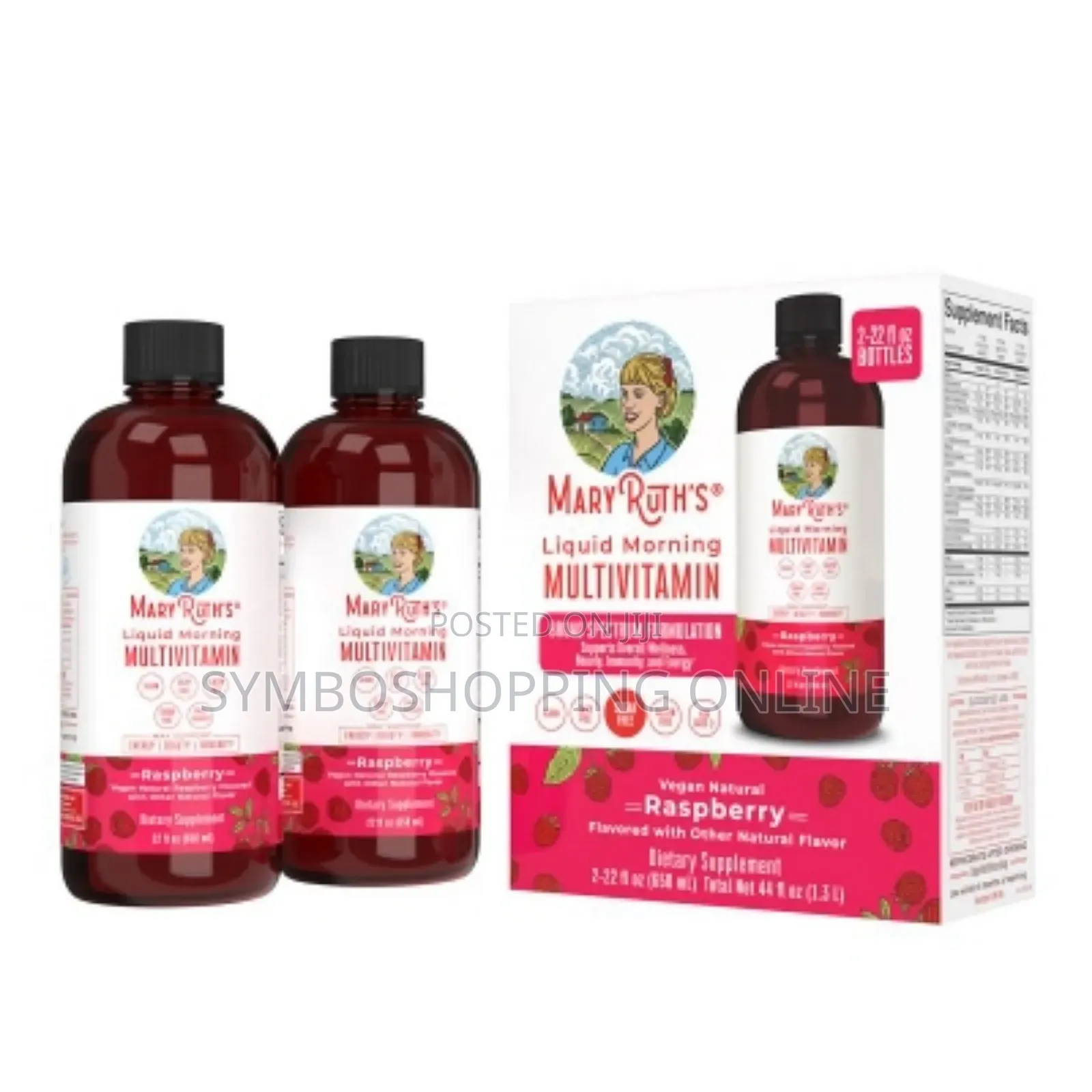 Maryruth's Liquid Morning Multivitamin, Raspberry, 2 Bottle
