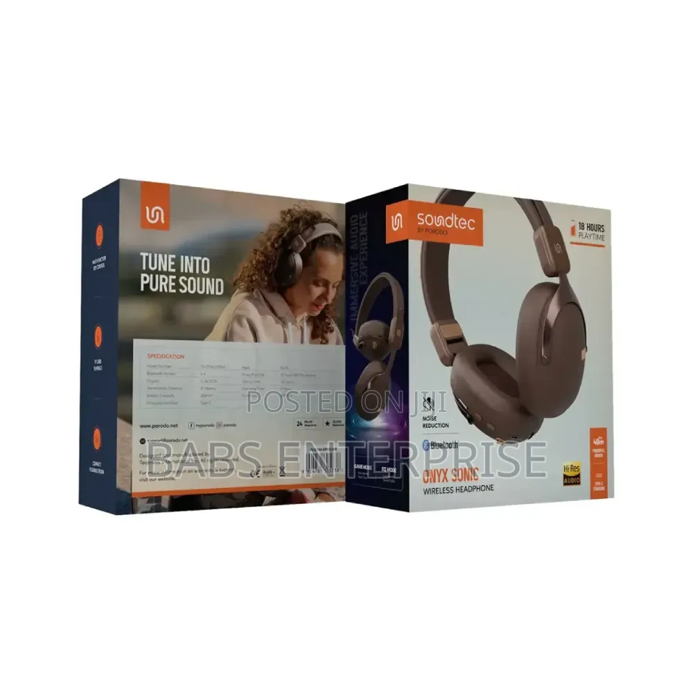 Porodo Soundtec Onyx Sonic Wireless Headphone Bt 5.3 With Micro Sd
