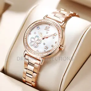 Elegant Stone-Set Floral Watch