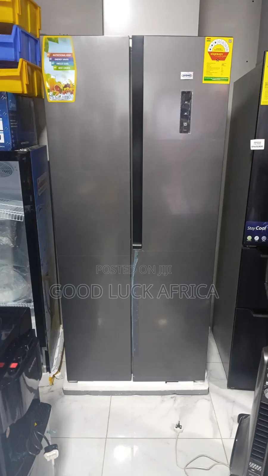Novo 445l Side by Side Fridge With Digital Display (Nv-445sbs)