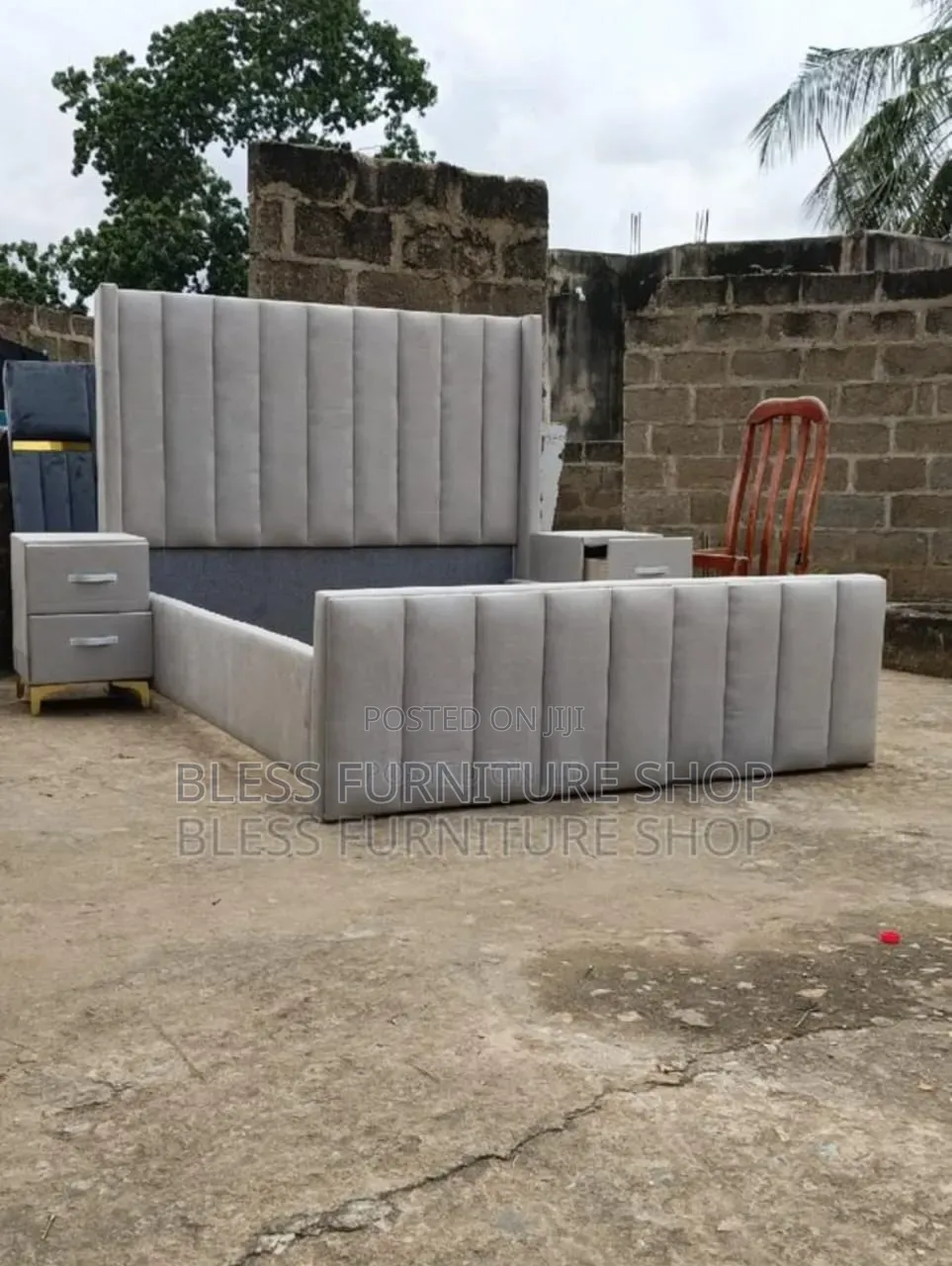 Long Head Queen Size Bed Frame With Side Drawers
