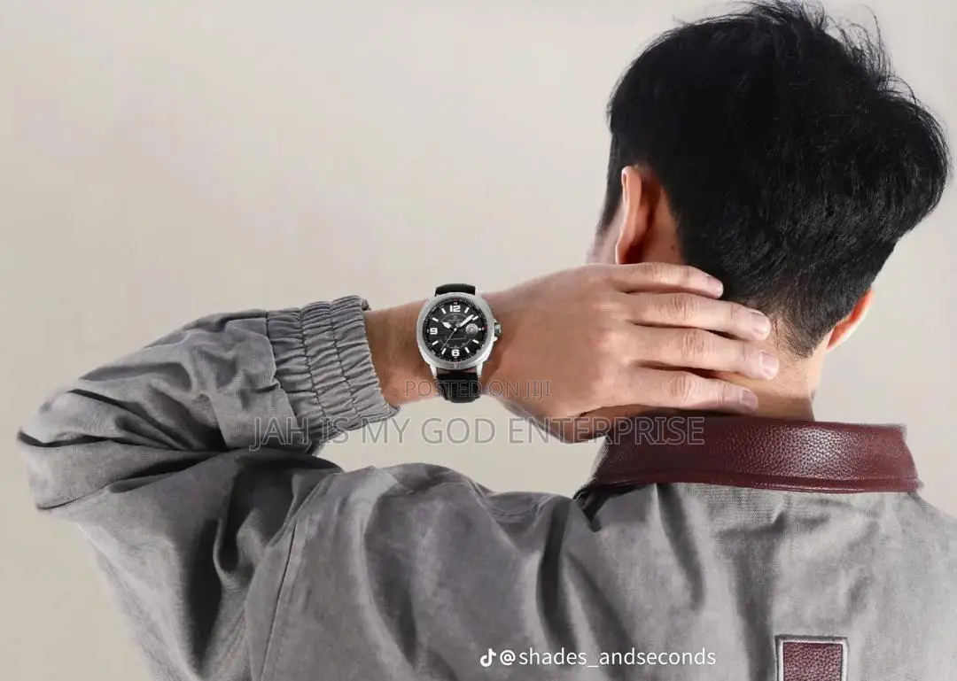 Naviforce Men Quartz Watch High Quality Pu Band Waterproof Watch-Black