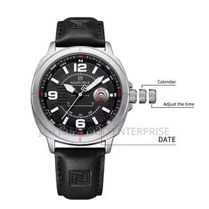 Naviforce Men Quartz Watch High Quality Pu Band Waterproof Watch-Black