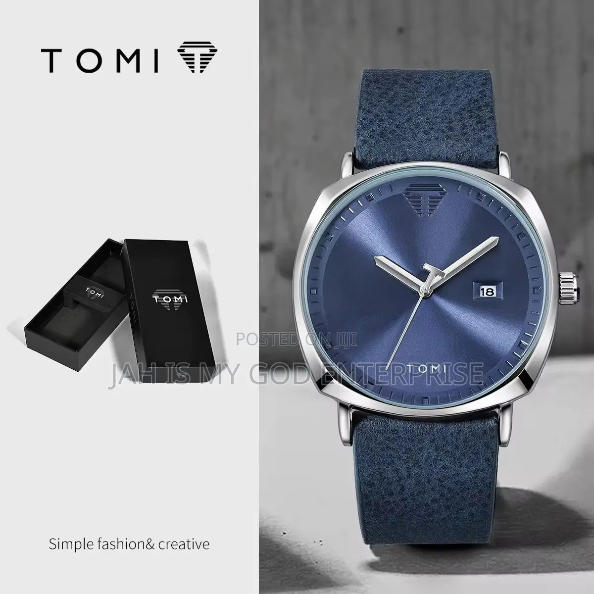 Tomi Men's Minimalist Leather Casual Quartz Watch