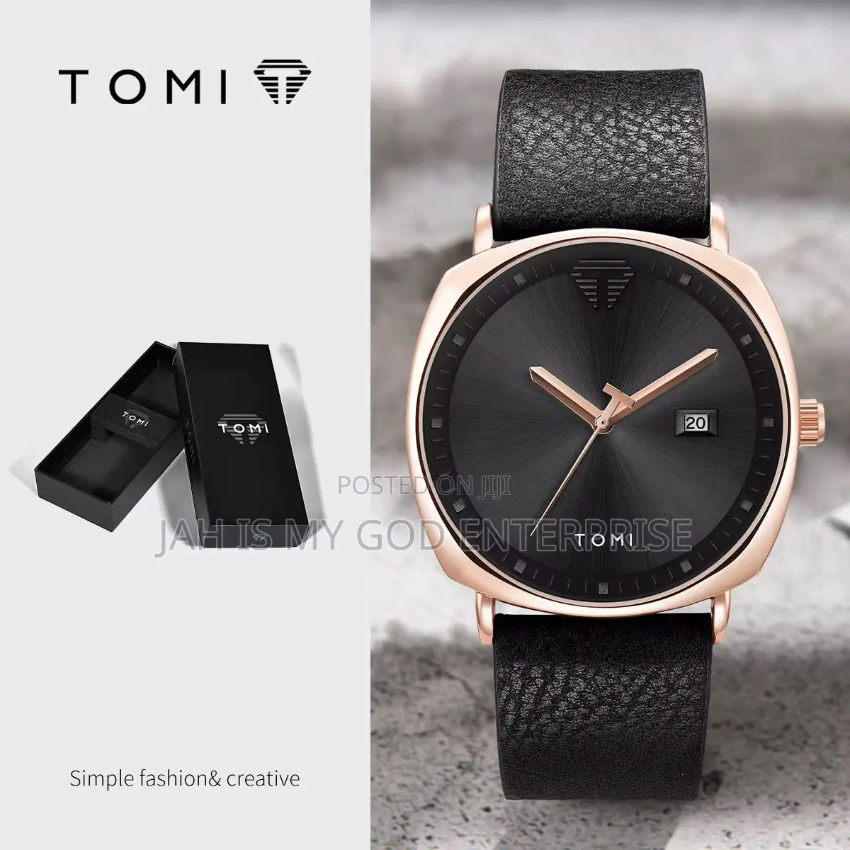 Tomi Men's Minimalist Leather Casual Quartz Watch