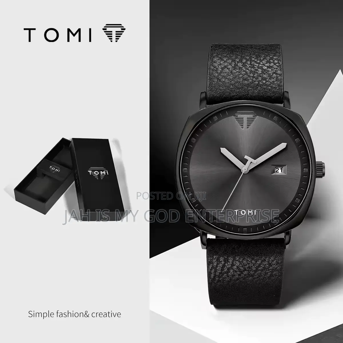 Tomi Men's Minimalist Leather Casual Quartz Watch