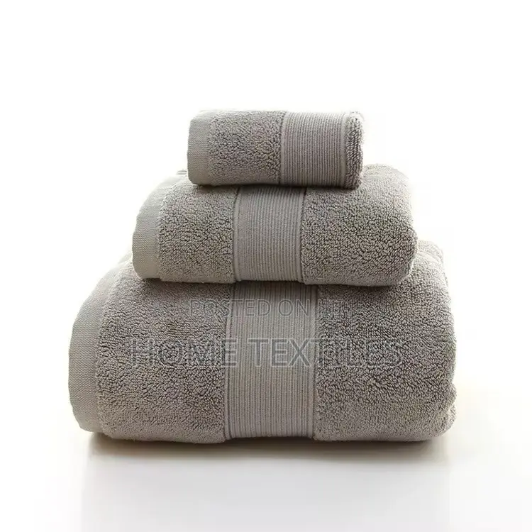 Dark Grey 3 Pieces Towels Available in Other Colors