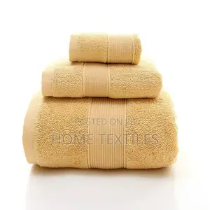 3 Pieces Beige Towels Set So Available in Other Colors