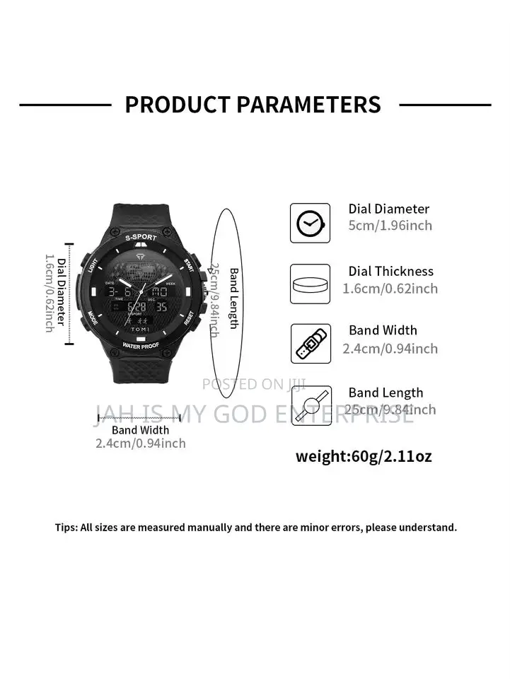 Tomi T215 Men's Waterproof Sports Electronic Student Military Watch