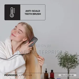 Porodo Lifestyle 30w Electric Heated Hair Straightener Brush – Black