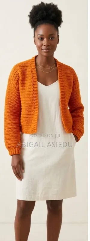 Handmade Ghana Colors Crochet Top – Stylish Button Front