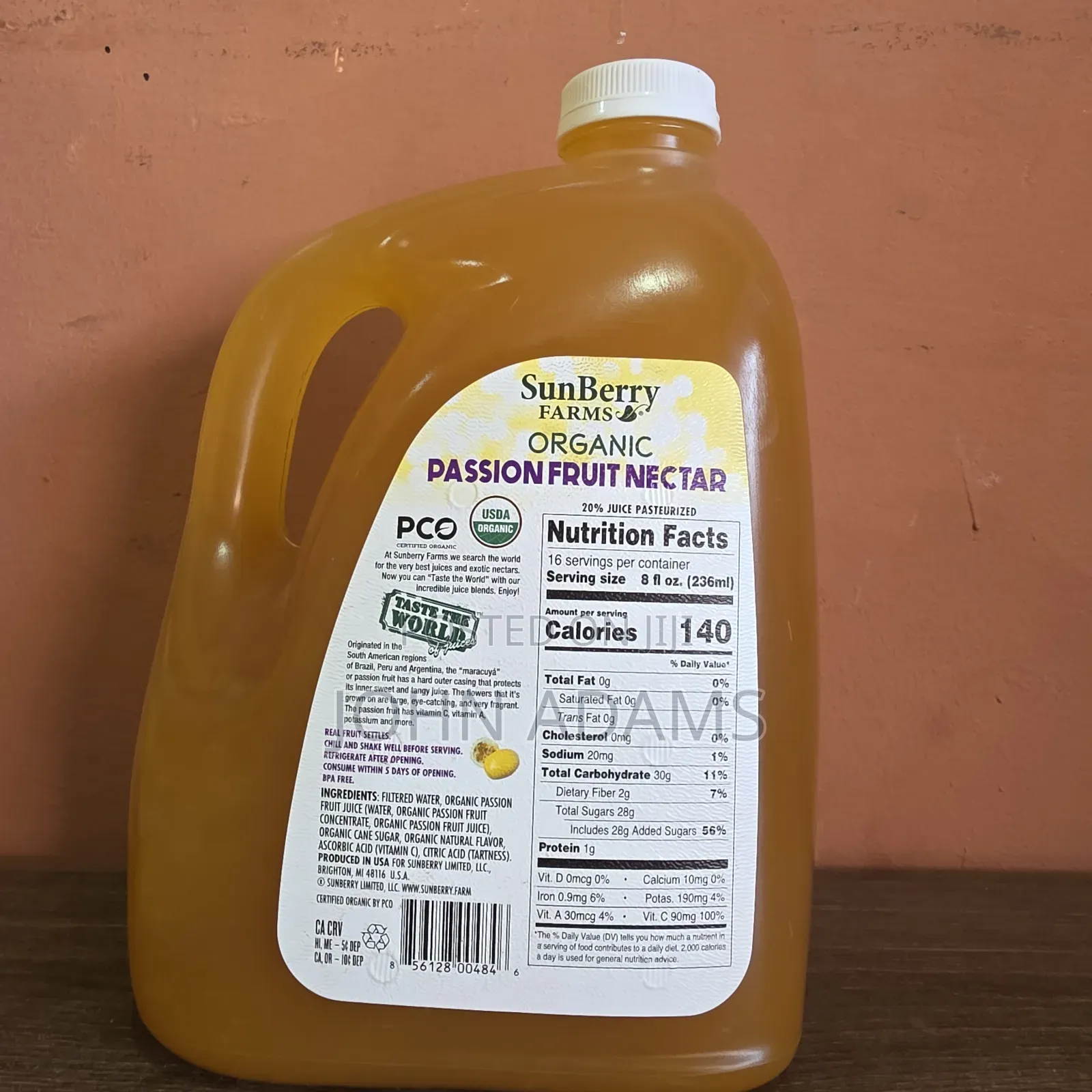 Sunberry Farms Organic Passion Fruit Nectar 1 Gallon | Usda