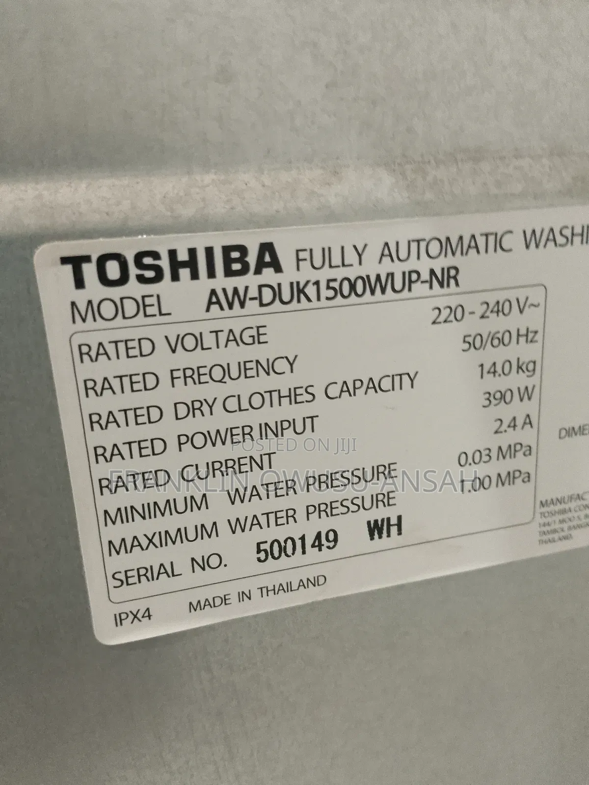 Toshiba Washing Machine