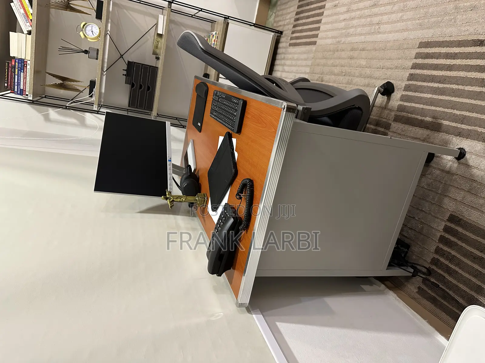 Upgrade Your Workspace: Comfy Grey Chair Stylish Desk/Table Combo!