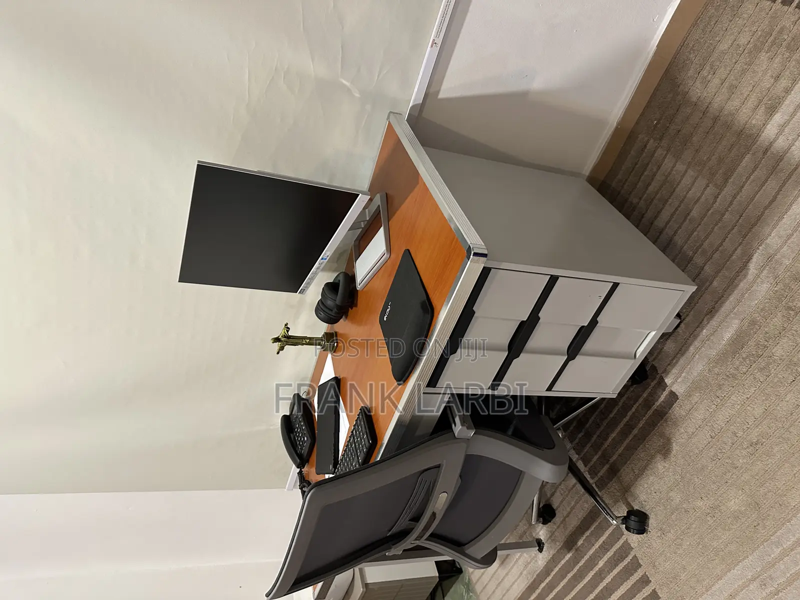 Upgrade Your Workspace: Comfy Grey Chair Stylish Desk/Table Combo!