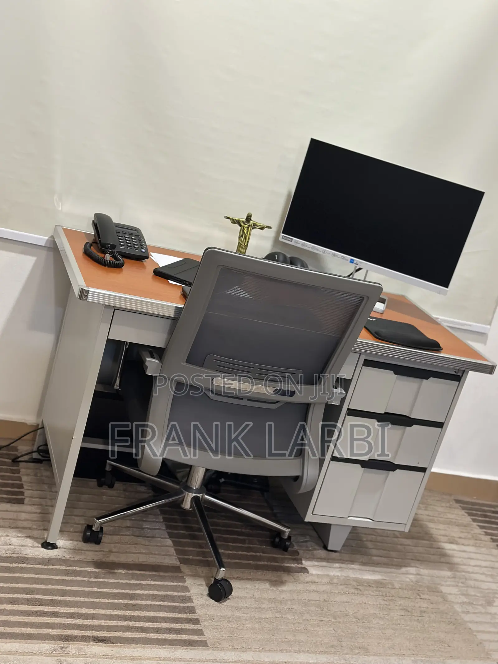 Upgrade Your Workspace: Comfy Grey Chair Stylish Desk/Table Combo!