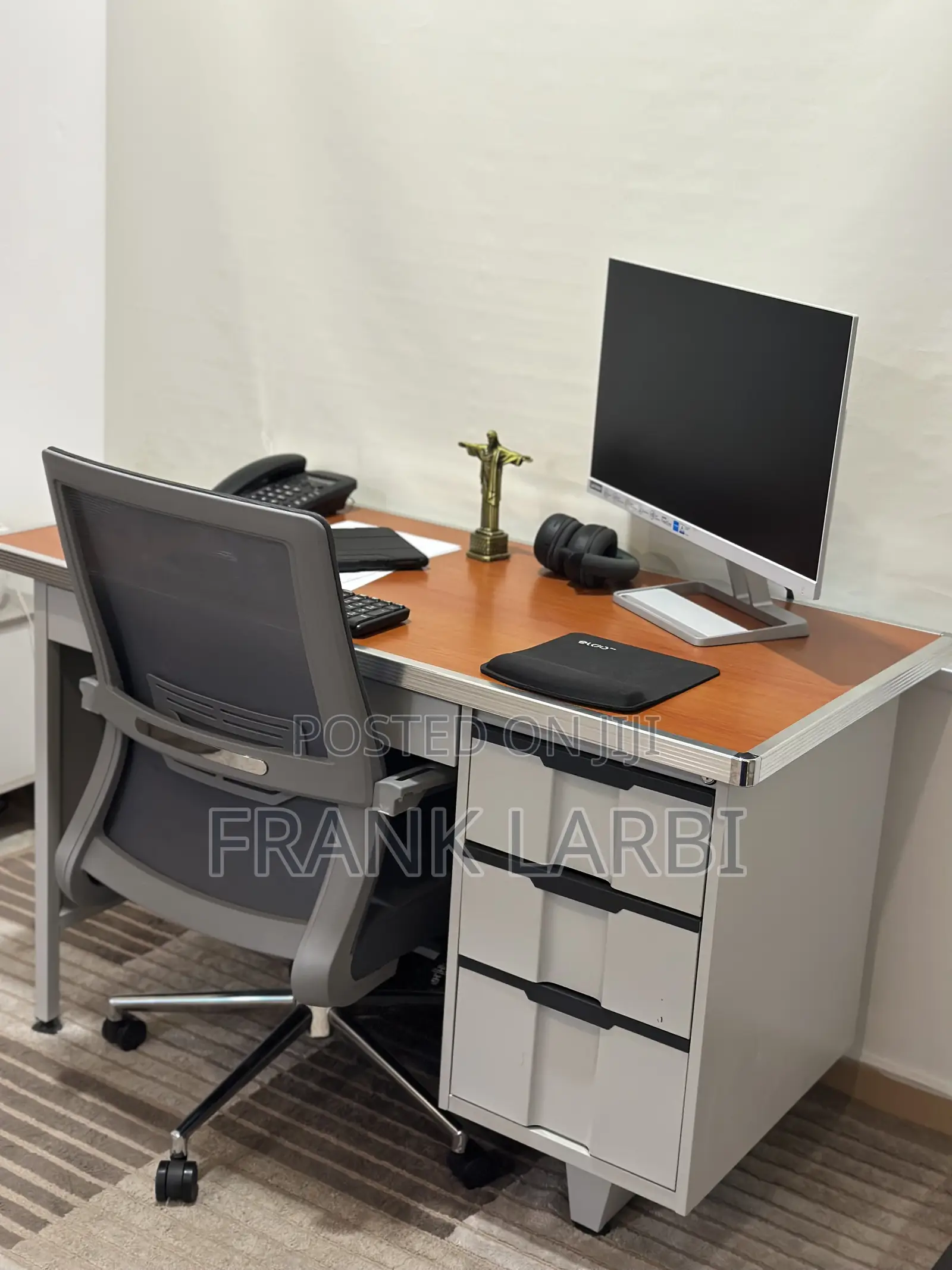 Upgrade Your Workspace: Comfy Grey Chair Stylish Desk/Table Combo!