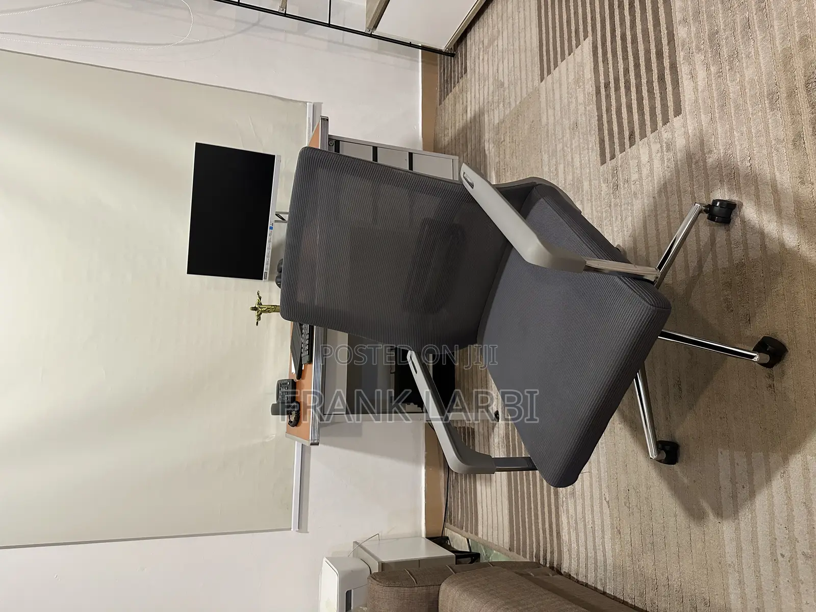 Upgrade Your Workspace: Comfy Grey Chair Stylish Desk/Table Combo!