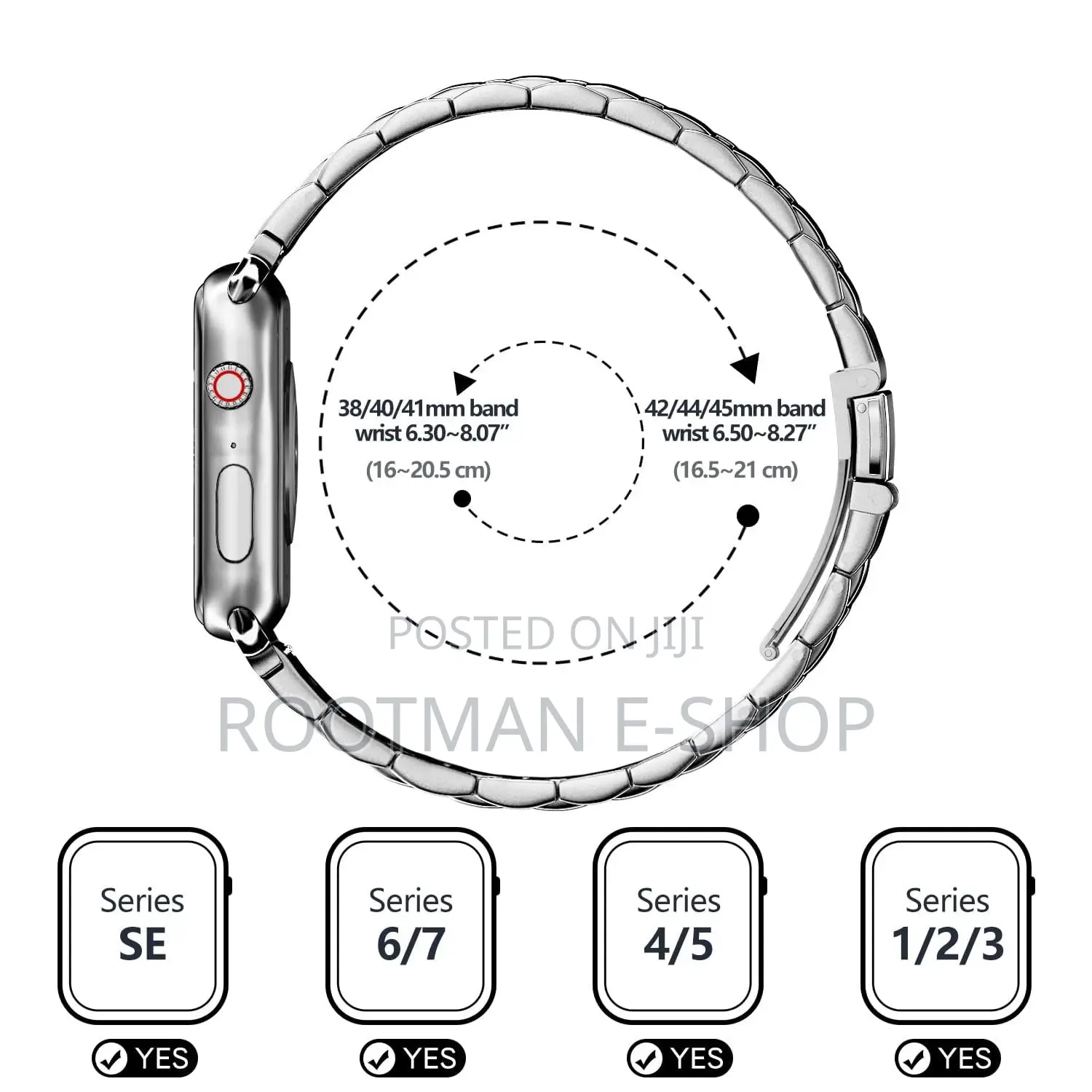 Stainless Steel Iwatch Strap Silver Color + Case (42/44/45/49mm)