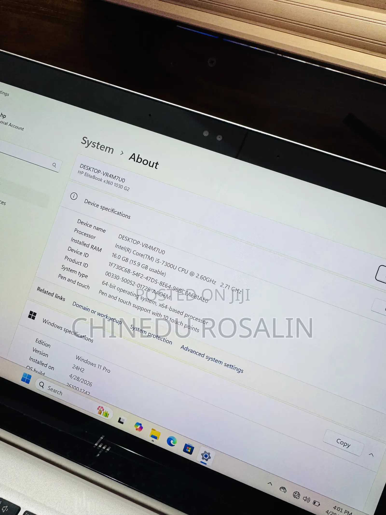 Laptop HP EliteBook x360 1030 G2 16GB Intel Core i5 SSD 256GB
