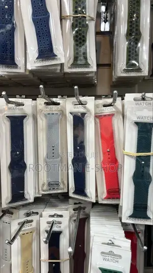 Woven Pattern Silicone Snap Watch Band for Apple Watch Series 42- 46mm