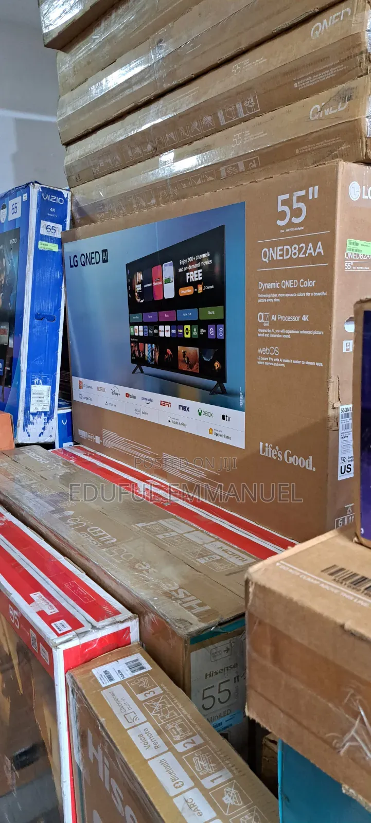 Lg 55" Class Qned Uhd Smart Ai Qned82a Ai Sound Super Upscaling