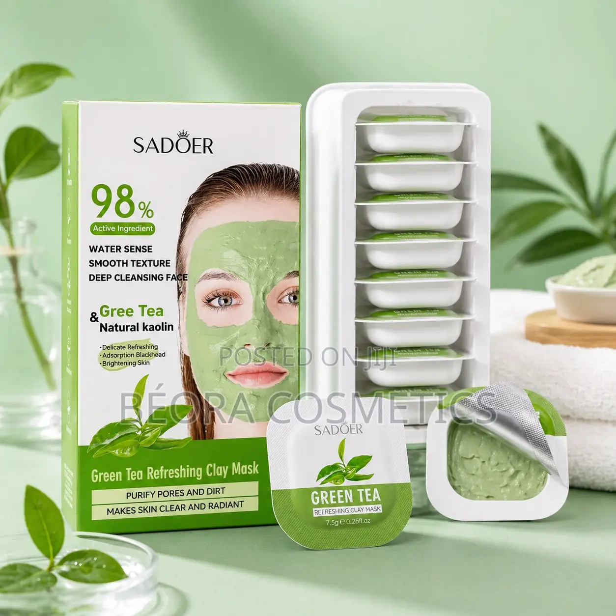 Green Tea Clay Mask Pods – Deep Cleansing Pore Care Face Mask